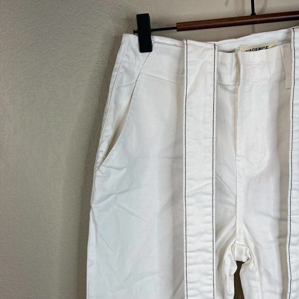 L'Agence Womens White Jeans 25 Suspenders Straight High Rise - Picture 3 of 12
